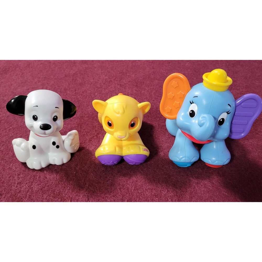 Lot Of 3 Fisher Price Animal Toys 2012 Mattel Elephant Lion And Dog